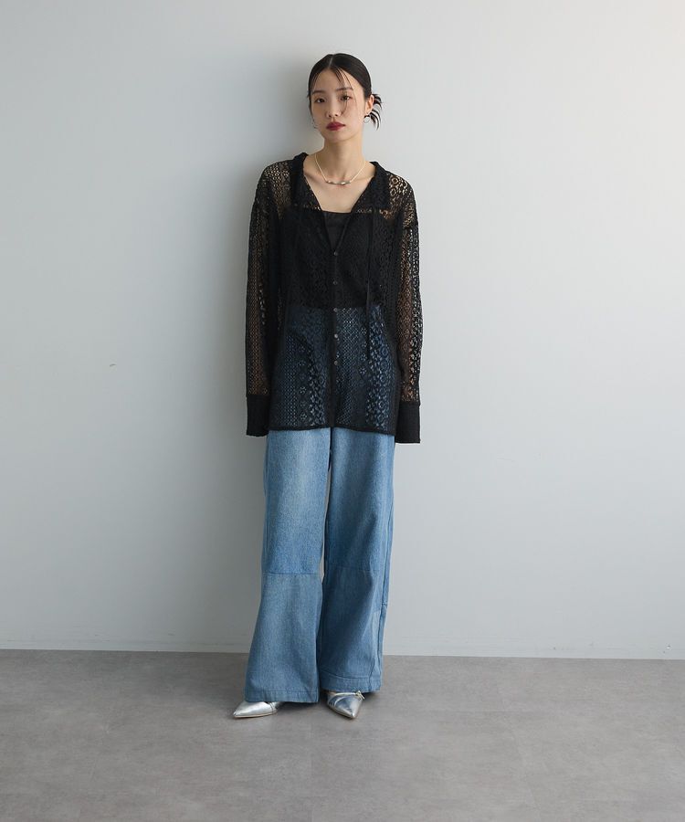 AnriettMusee「2WAYリボン付きレースシャツ」|シャツ・ブラウス|