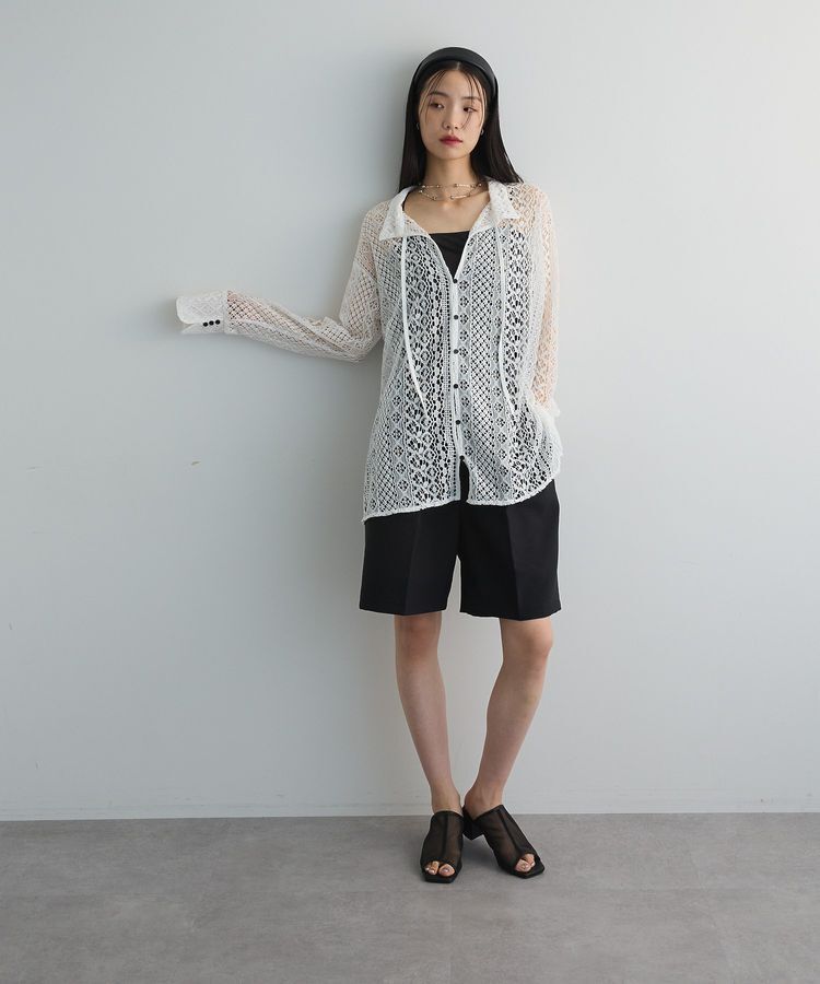 AnriettMusee「2WAYリボン付きレースシャツ」|シャツ・ブラウス|