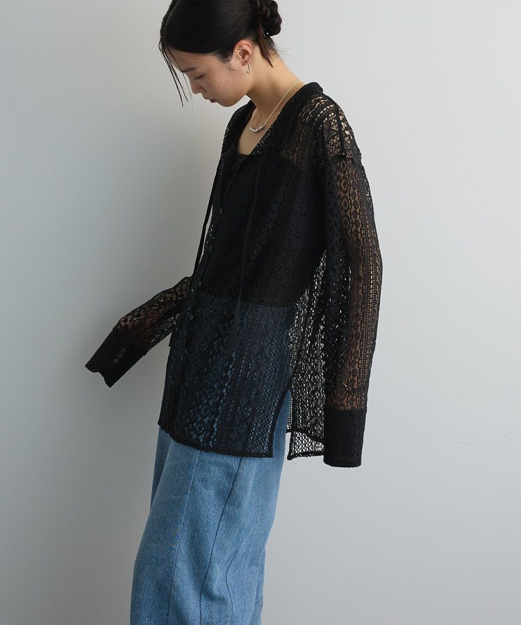 AnriettMusee「2WAYリボン付きレースシャツ」|シャツ・ブラウス|