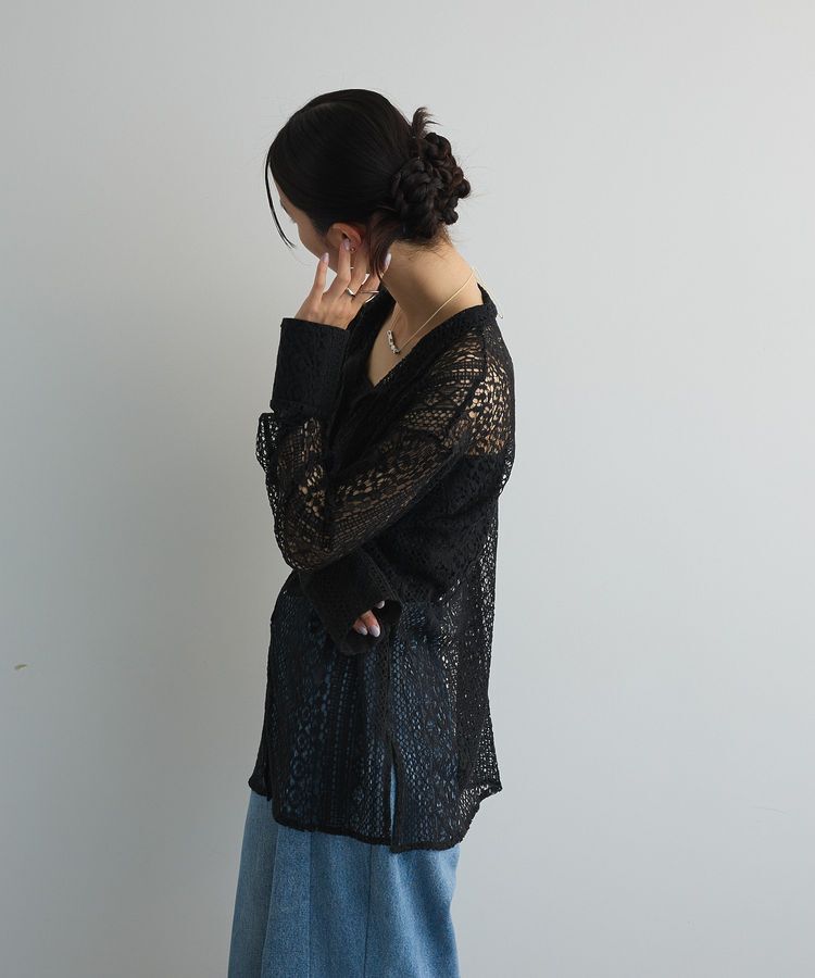 AnriettMusee「2WAYリボン付きレースシャツ」|シャツ・ブラウス|