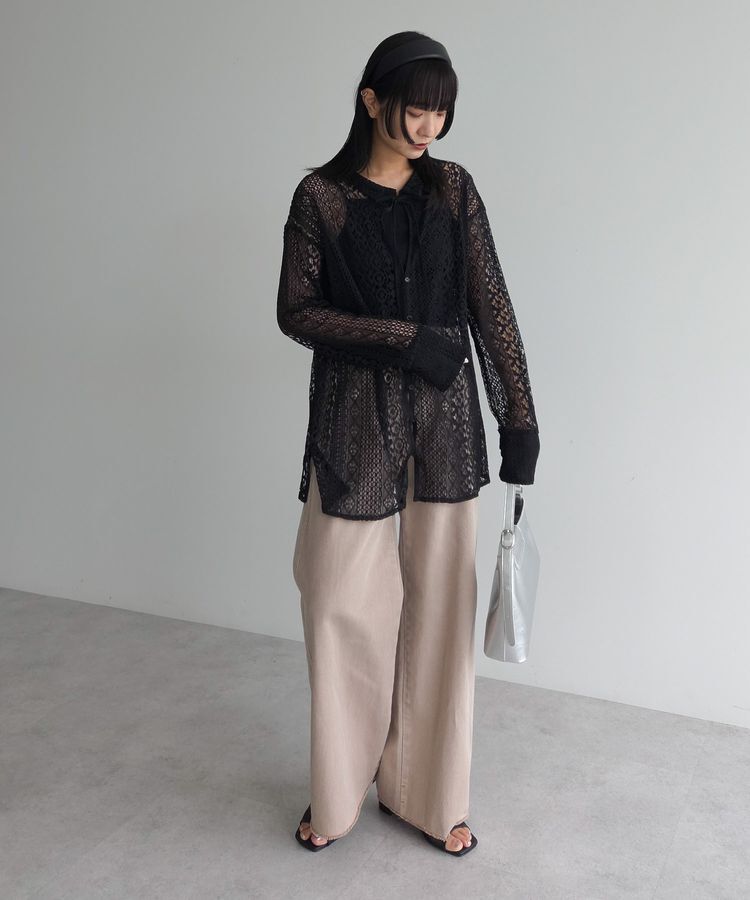 AnriettMusee「2WAYリボン付きレースシャツ」|シャツ・ブラウス|
