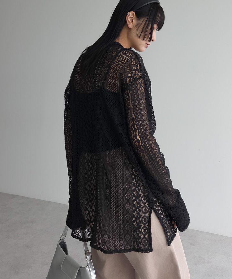 AnriettMusee「2WAYリボン付きレースシャツ」|シャツ・ブラウス|