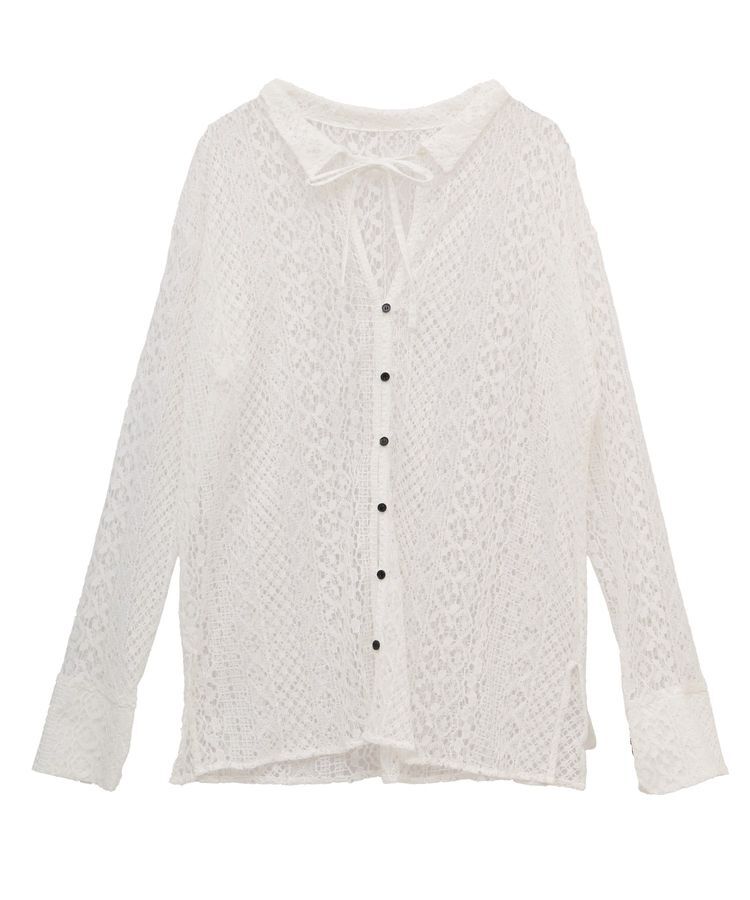 AnriettMusee「2WAYリボン付きレースシャツ」|シャツ・ブラウス|