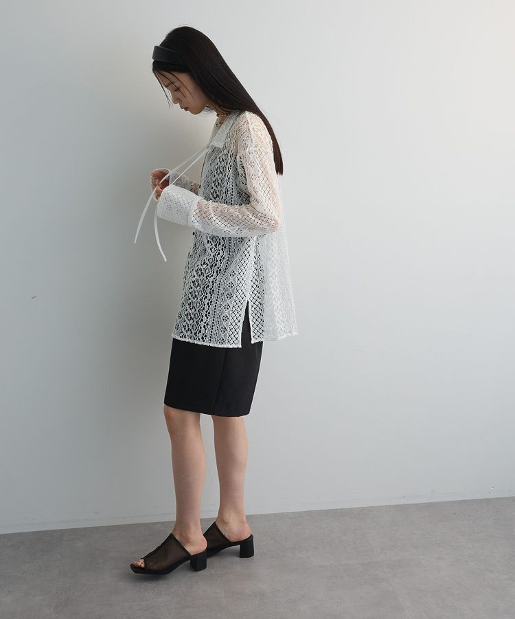 AnriettMusee「2WAYリボン付きレースシャツ」|シャツ・ブラウス|