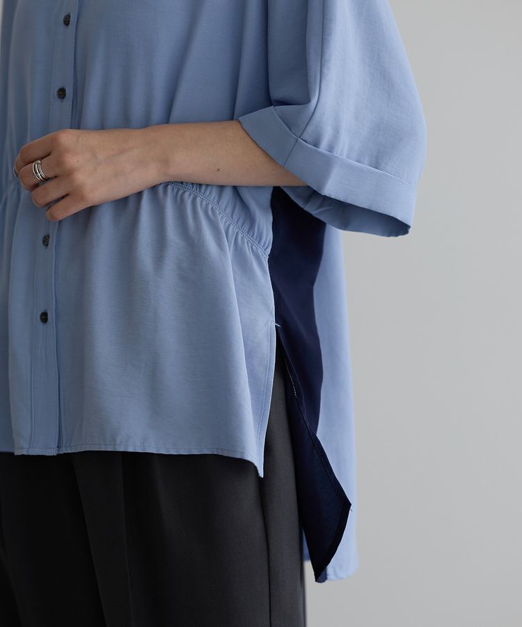 Editt by YECCA VECCA「ギャザーデザイン配色シャツ」|シャツ・ブラウス|