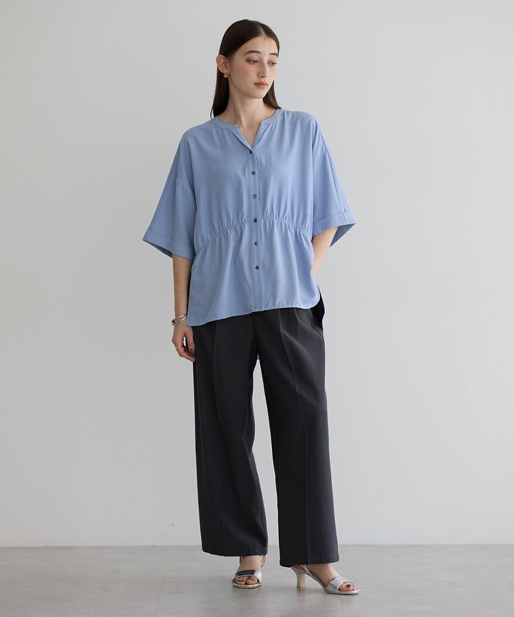 Editt by YECCA VECCA「ギャザーデザイン配色シャツ」|シャツ・ブラウス|