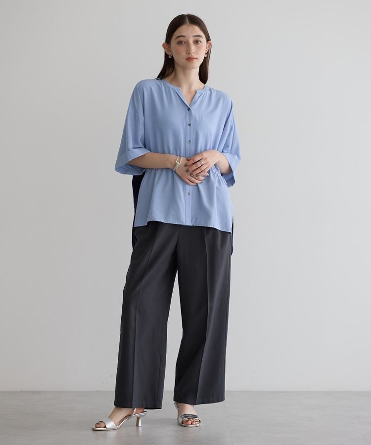 Editt by YECCA VECCA「ギャザーデザイン配色シャツ」|シャツ・ブラウス|