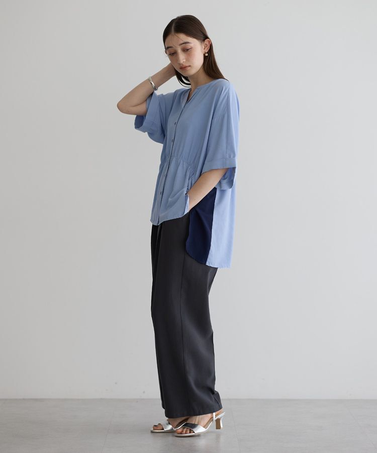 Editt by YECCA VECCA「ギャザーデザイン配色シャツ」|シャツ・ブラウス|