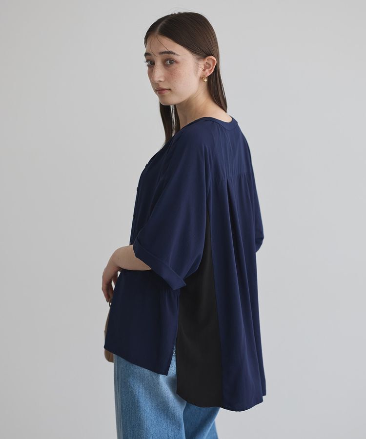 Editt by YECCA VECCA「ギャザーデザイン配色シャツ」|シャツ・ブラウス|