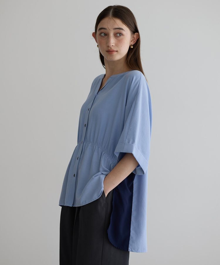 Editt by YECCA VECCA「ギャザーデザイン配色シャツ」|シャツ・ブラウス|