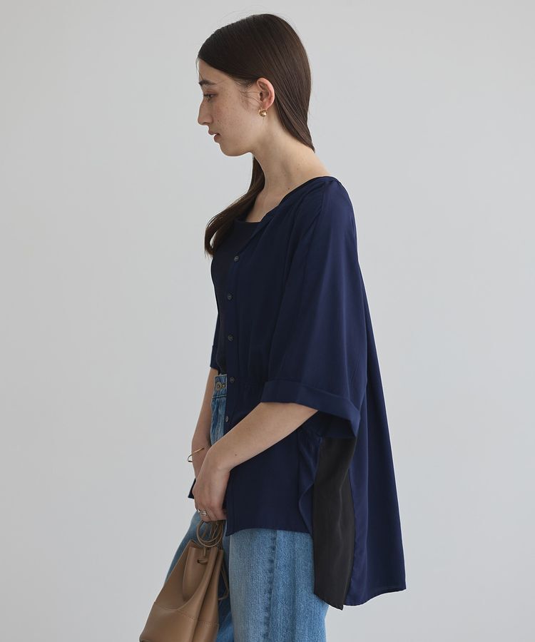 Editt by YECCA VECCA「ギャザーデザイン配色シャツ」|シャツ・ブラウス|