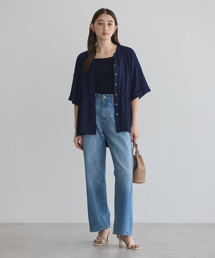 Editt by YECCA VECCA「ギャザーデザイン配色シャツ」|シャツ・ブラウス|