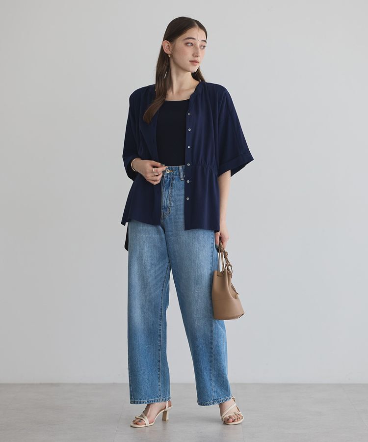 Editt by YECCA VECCA「ギャザーデザイン配色シャツ」|シャツ・ブラウス|