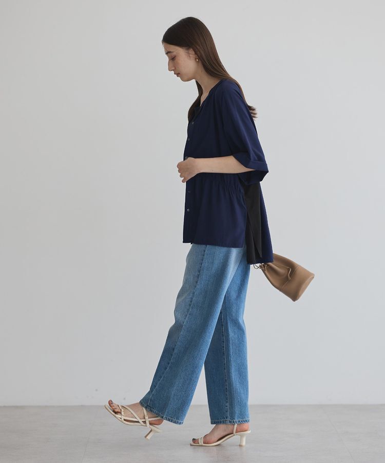 Editt by YECCA VECCA「ギャザーデザイン配色シャツ」|シャツ・ブラウス|