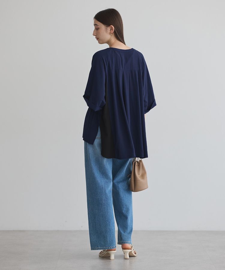 Editt by YECCA VECCA「ギャザーデザイン配色シャツ」|シャツ・ブラウス|