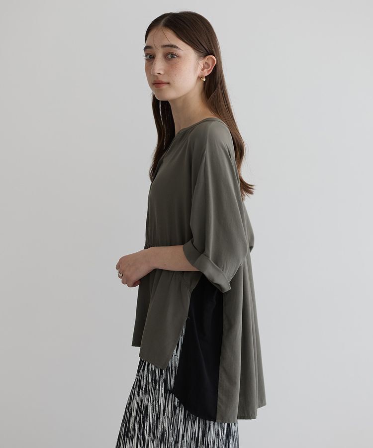 Editt by YECCA VECCA「ギャザーデザイン配色シャツ」|シャツ・ブラウス|