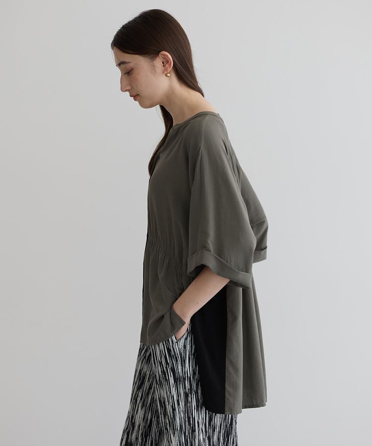 Editt by YECCA VECCA「ギャザーデザイン配色シャツ」|シャツ・ブラウス|