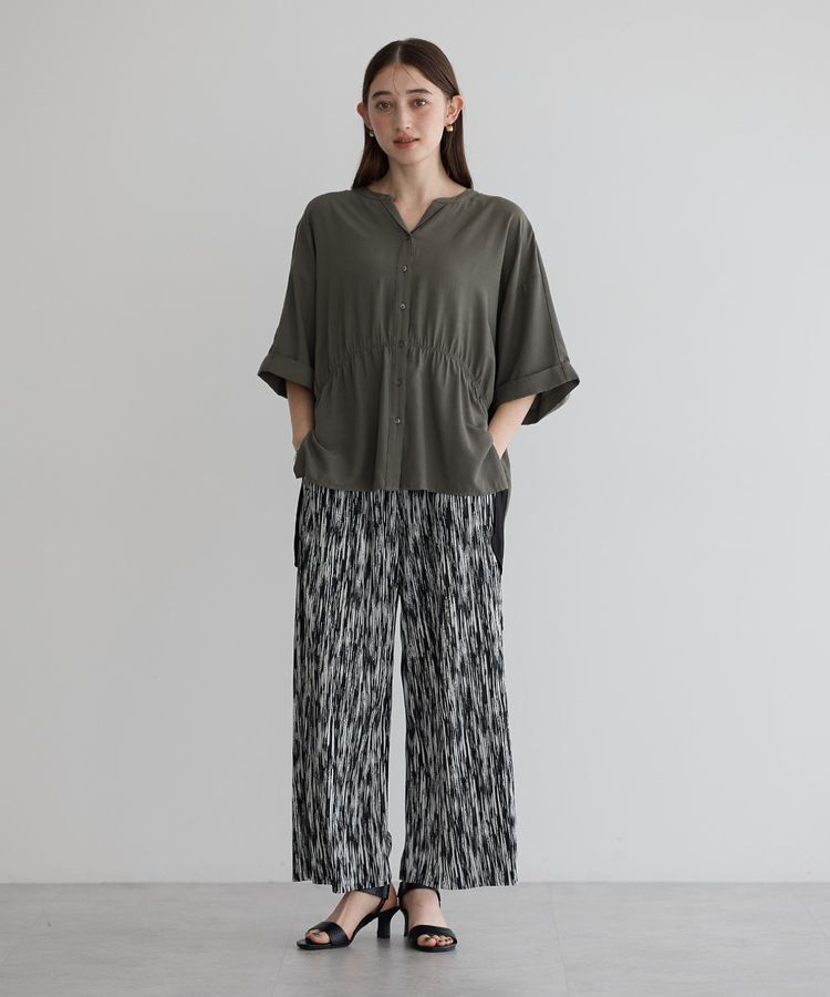 Editt by YECCA VECCA「ギャザーデザイン配色シャツ」|シャツ・ブラウス|