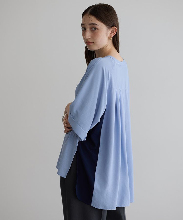 Editt by YECCA VECCA「ギャザーデザイン配色シャツ」|シャツ・ブラウス|