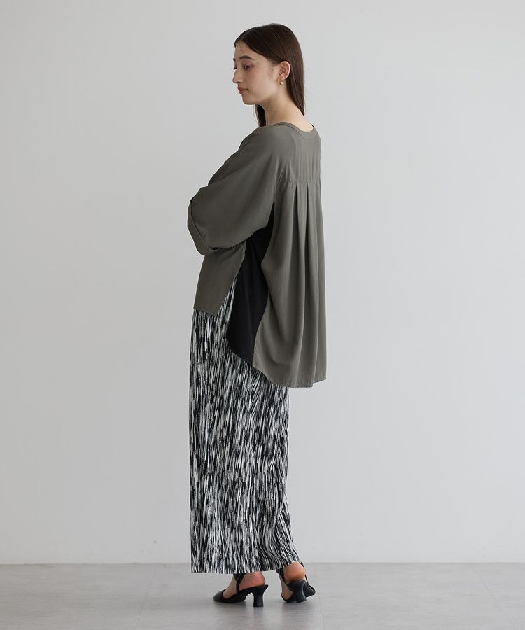 Editt by YECCA VECCA「ギャザーデザイン配色シャツ」|シャツ・ブラウス|