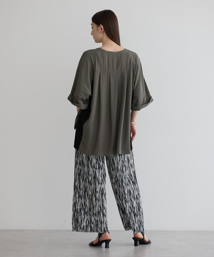 Editt by YECCA VECCA「ギャザーデザイン配色シャツ」|シャツ・ブラウス|