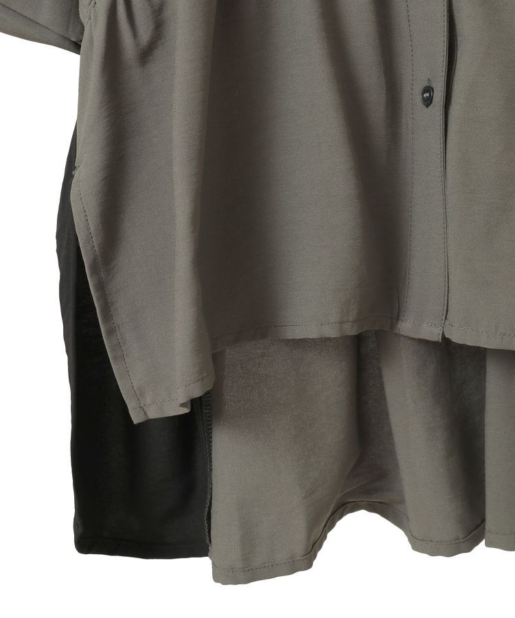 Editt by YECCA VECCA「ギャザーデザイン配色シャツ」|シャツ・ブラウス|