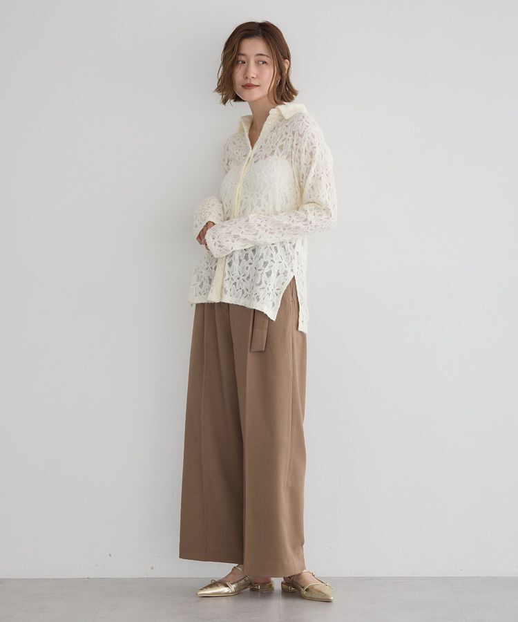 YECCA VECCA「フラワー起毛レースシャツ」|シャツ・ブラウス|
