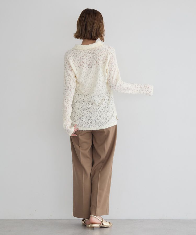 YECCA VECCA「フラワー起毛レースシャツ」|シャツ・ブラウス|