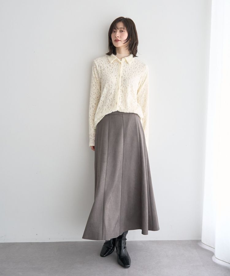 YECCA VECCA「フラワー起毛レースシャツ」|シャツ・ブラウス|