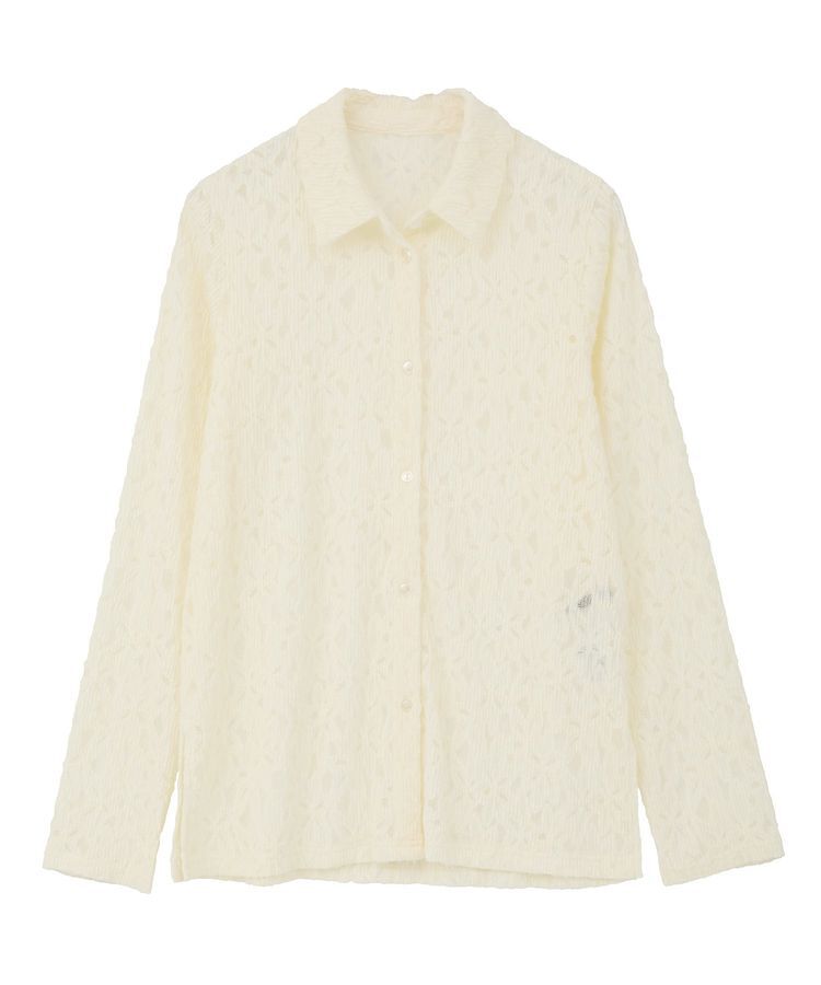 YECCA VECCA「フラワー起毛レースシャツ」|シャツ・ブラウス|