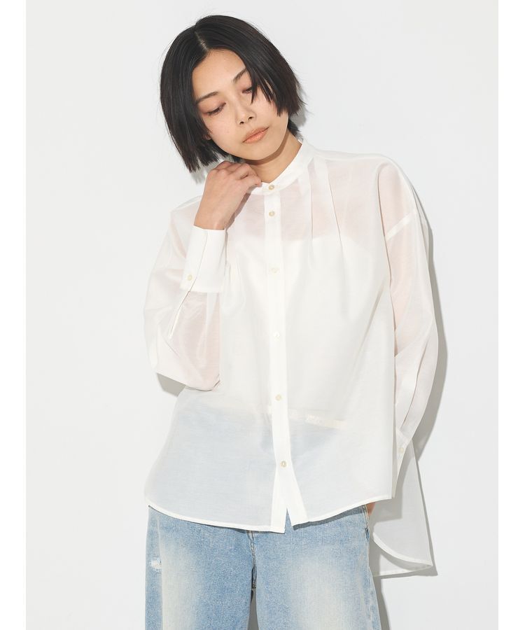 GARAGE OF GOOD CLOTHING「オーガンジースタンドカラーシャツ」|シャツ・ブラウス|