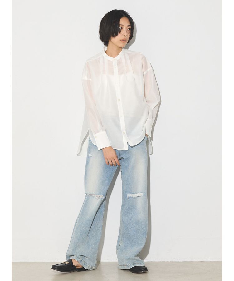 GARAGE OF GOOD CLOTHING「オーガンジースタンドカラーシャツ」|シャツ・ブラウス|