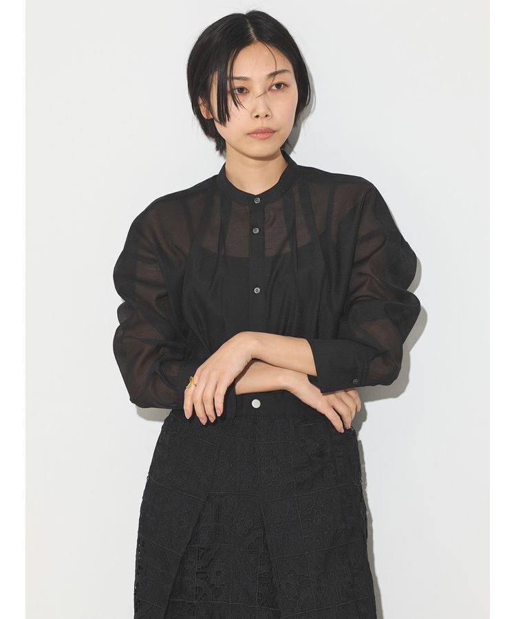 GARAGE OF GOOD CLOTHING「オーガンジースタンドカラーシャツ」|シャツ・ブラウス|