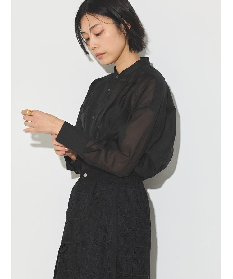 GARAGE OF GOOD CLOTHING「オーガンジースタンドカラーシャツ」|シャツ・ブラウス|