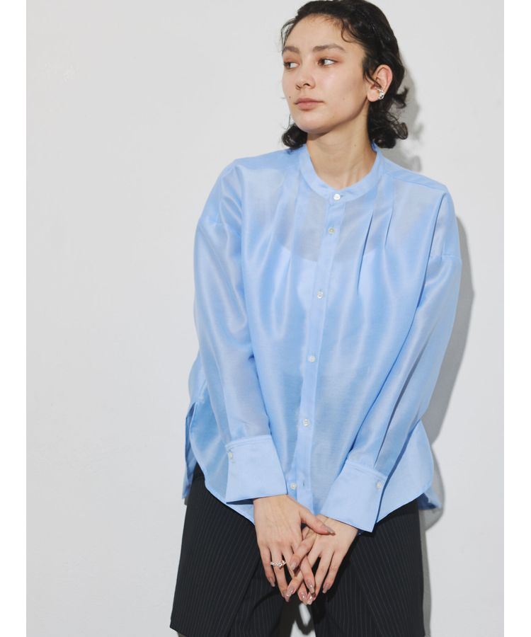 GARAGE OF GOOD CLOTHING「オーガンジースタンドカラーシャツ」|シャツ・ブラウス|