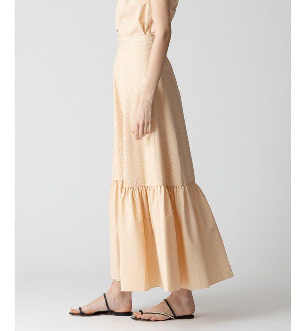 allureville「【セットアップ対応可能】ストライプアシメギャザースカート」|スカート|