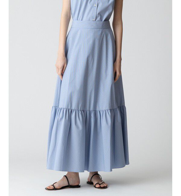 allureville「【セットアップ対応可能】ストライプアシメギャザースカート」|スカート|