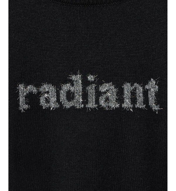 allureville「シャギーラメロゴインターシャプルオーバー」|ニット・セーター|