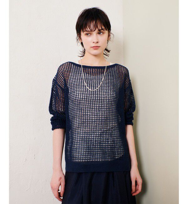 allureville「リネンコードメッシュプルオーバー」|ニット・セーター|