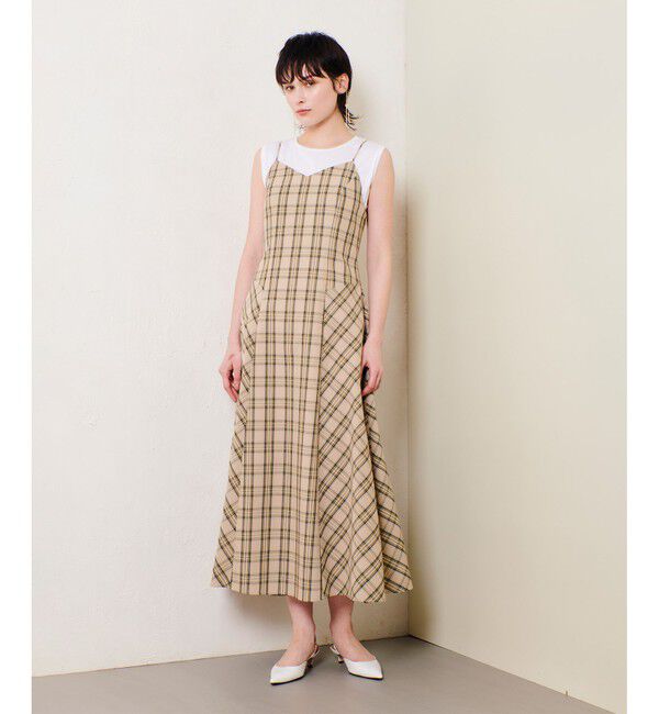 allureville「チェックバックコンシャスキャミワンピース」|ワンピース|