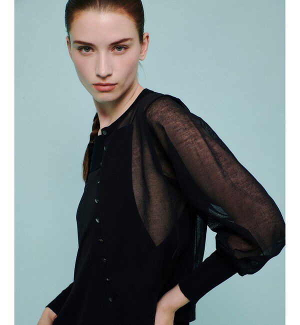 allureville「◇ シアーラミー混カーディガン」|カーディガン|ブラック