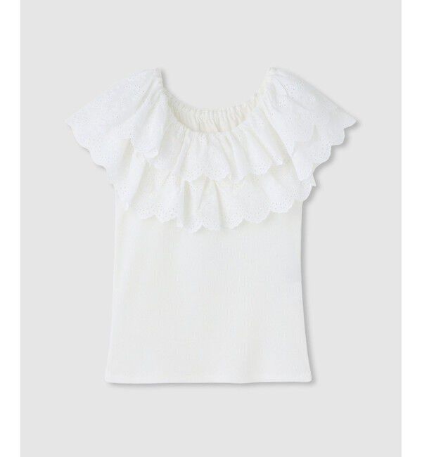 LOULOU WILLOUGHBY「【LOULOU WILLOUGHBY】レーススカラッププルオーバー」|Tシャツ・カットソー|