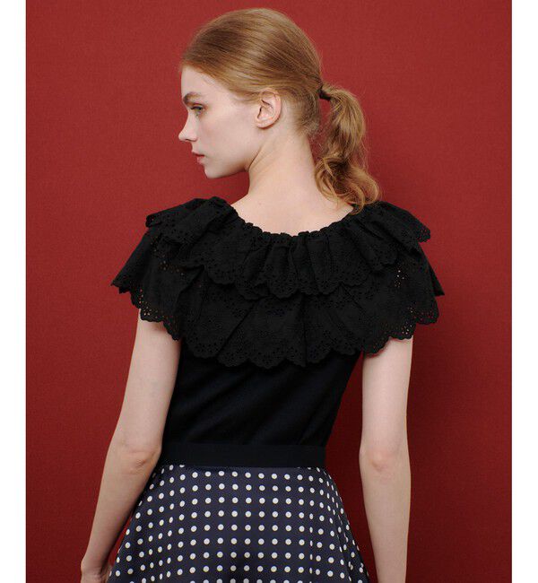 LOULOU WILLOUGHBY「【LOULOU WILLOUGHBY】レーススカラッププルオーバー」|Tシャツ・カットソー|