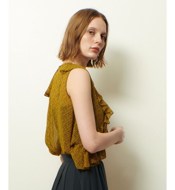 allureville「ルミナスプリントアシンメラッフルブラウス」|シャツ・ブラウス|