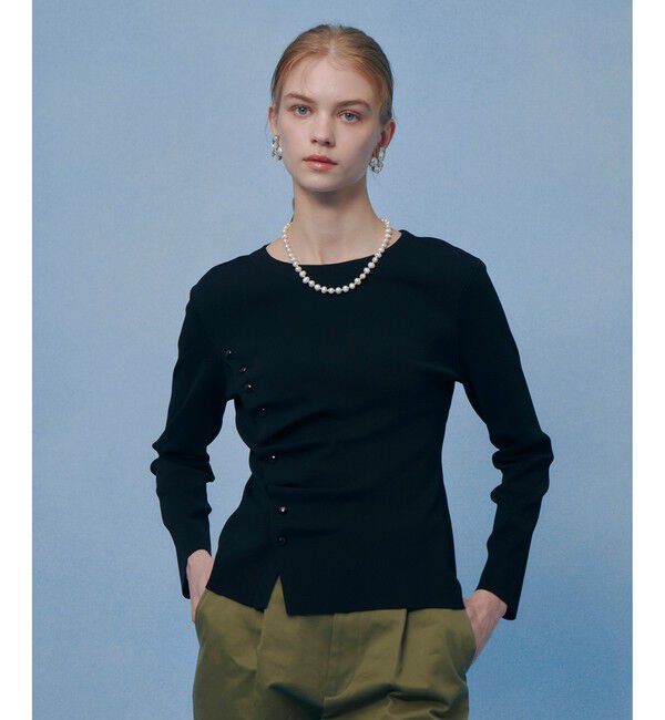 LOULOU WILLOUGHBY「【LOULOU WILLOUGHBY】ドレープアシメプルオーバー」|ニット・セーター|