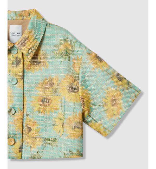 LOULOU WILLOUGHBY「【LOULOU WILLOUGHBY】サンフラワーJQステンカラーショートジャケット」|テーラードジャケット|