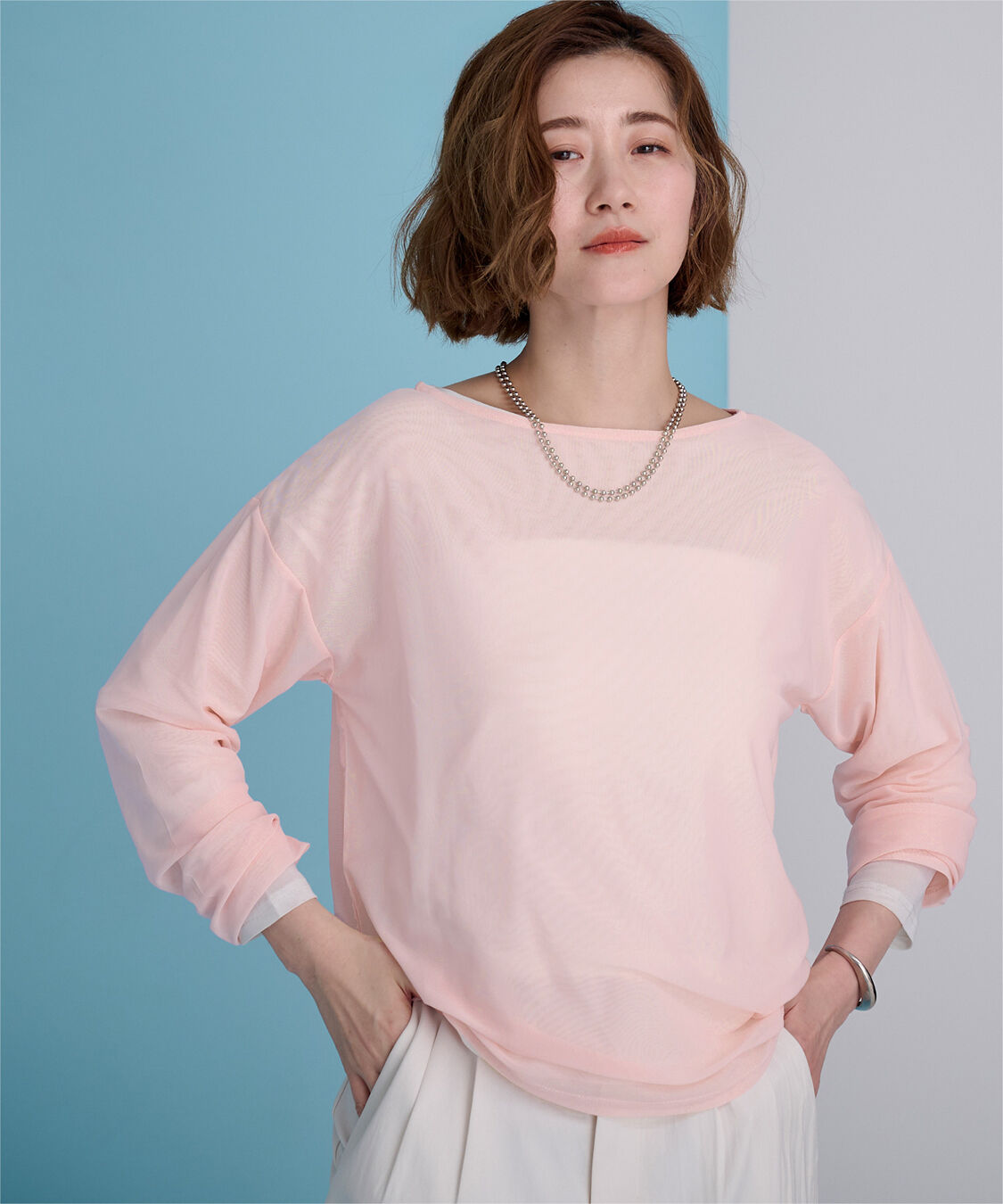 ur's「シアーボートネックプルオーバー」|Tシャツ・カットソー|