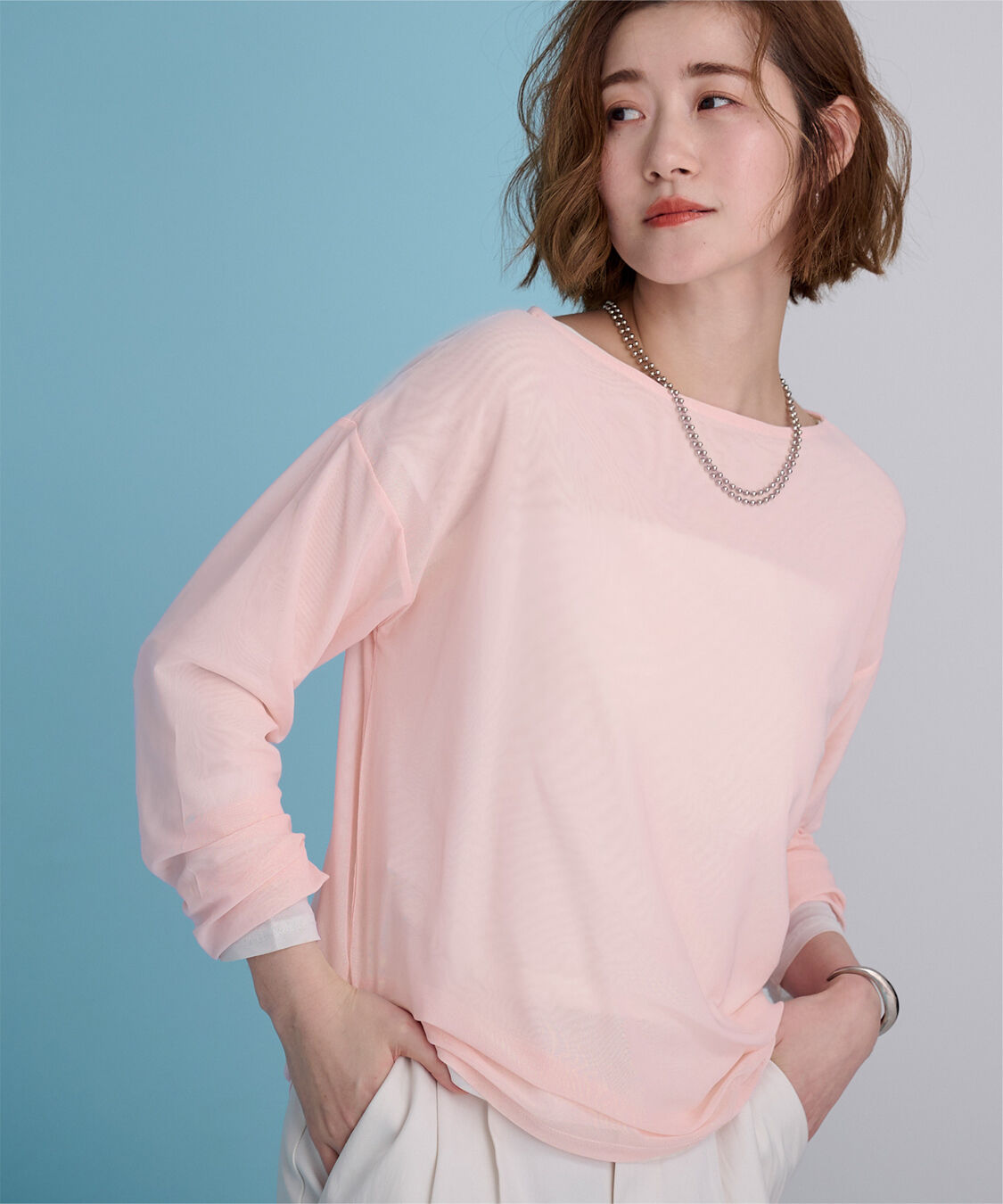 ur's「シアーボートネックプルオーバー」|Tシャツ・カットソー|