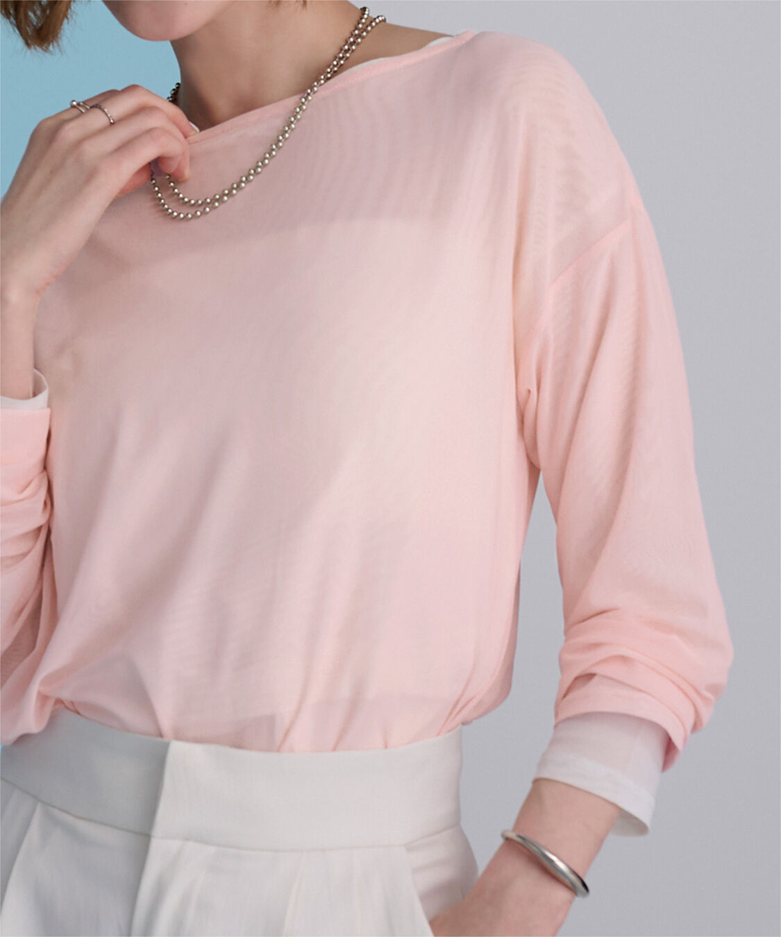 ur's「シアーボートネックプルオーバー」|Tシャツ・カットソー|