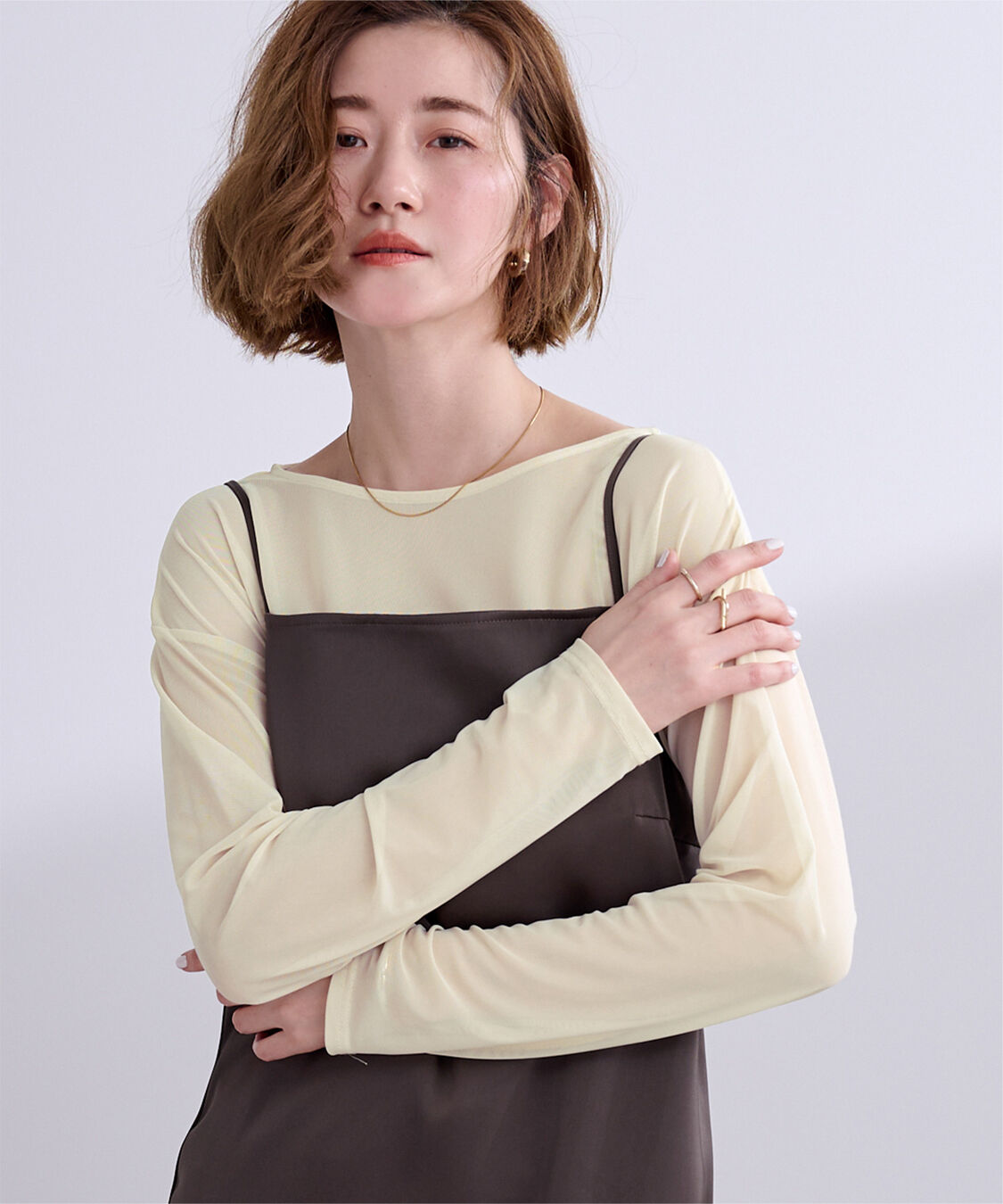 ur's「シアーボートネックプルオーバー」|Tシャツ・カットソー|クリーム